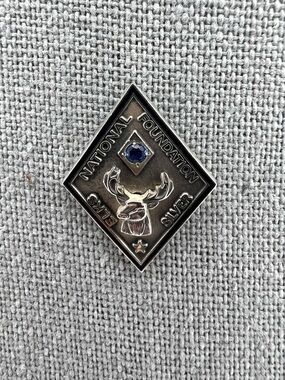 Elks National Foundation Donor Sterling Silver Lapel Pin with Blue Stone